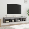 Muebles de TV con luces LED 2 uds gris Sonoma 80x30x30 cm