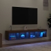 Muebles de TV con luces LED 2 uds marrón roble 80x30x30 cm