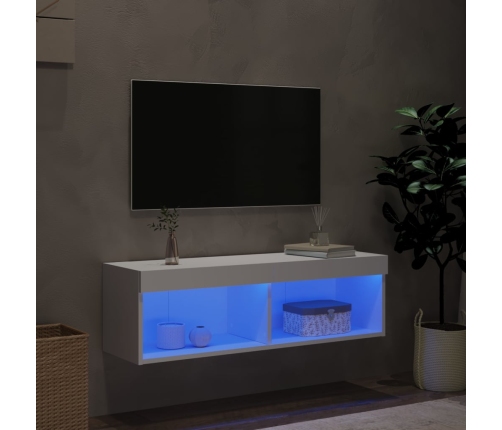 Mueble para TV con luces LED blanco 100x30x30 cm