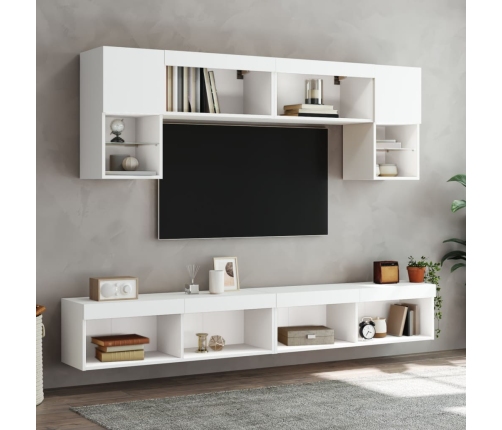 Mueble para TV con luces LED blanco 100x30x30 cm