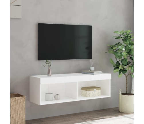 Mueble para TV con luces LED blanco 100x30x30 cm