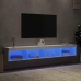 Muebles de TV con luces LED 2 uds blanco 100x30x30 cm