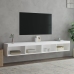 Muebles de TV con luces LED 2 uds blanco 100x30x30 cm