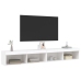 Muebles de TV con luces LED 2 uds blanco 100x30x30 cm