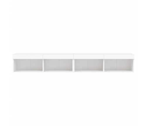 Muebles de TV con luces LED 2 uds blanco 100x30x30 cm