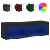 Mueble para TV con luces LED negro 100x30x30 cm