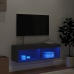 Mueble para TV con luces LED negro 100x30x30 cm