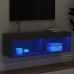 Mueble para TV con luces LED negro 100x30x30 cm