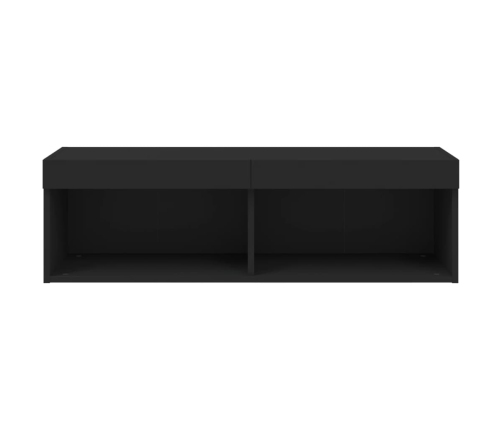 Mueble para TV con luces LED negro 100x30x30 cm