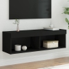 Mueble para TV con luces LED negro 100x30x30 cm