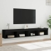 vidaXL Muebles de TV con luces LED 2 uds negro 100x30x30 cm