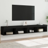 Muebles de TV con luces LED 2 uds negro 100x30x30 cm