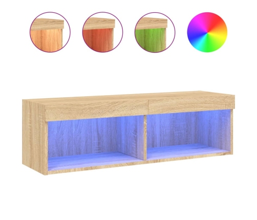 Mueble para TV con luces LED roble Sonoma 100x30x30 cm