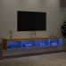 Muebles de TV con luces LED 2 uds roble Sonoma 100x30x30 cm