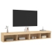 Muebles de TV con luces LED 2 uds roble Sonoma 100x30x30 cm