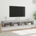 Muebles de TV con luces LED 2 uds gris hormigón 100x30x30 cm