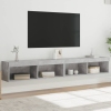 Muebles de TV con luces LED 2 uds gris hormigón 100x30x30 cm