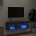 Mueble para TV con luces LED roble ahumado 100x30x30 cm