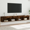 vidaXL Muebles de TV con luces LED 2 uds roble ahumado 100x30x30 cm