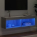 Mueble para TV con luces LED gris Sonoma 100x30x30 cm