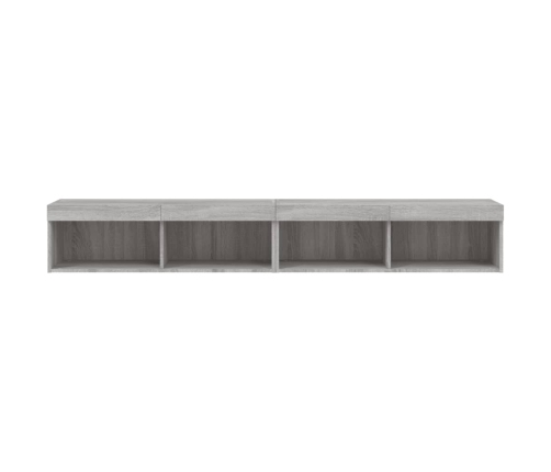 Muebles de TV con luces LED 2 uds gris Sonoma 100x30x30 cm