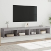 Muebles de TV con luces LED 2 uds gris Sonoma 100x30x30 cm