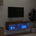 Mueble para TV con luces LED roble marrón 100x30x30 cm