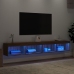 Muebles de TV con luces LED 2 uds marrón roble 100x30x30 cm