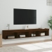 Muebles de TV con luces LED 2 uds marrón roble 100x30x30 cm