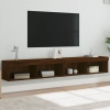 Muebles de TV con luces LED 2 uds marrón roble 100x30x30 cm