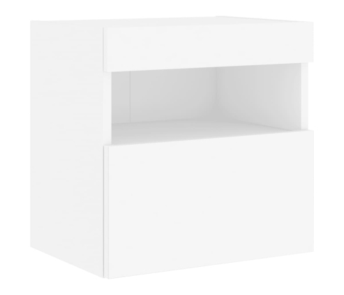 Mueble de TV de pared con luces LED blanco 40x30x40 cm