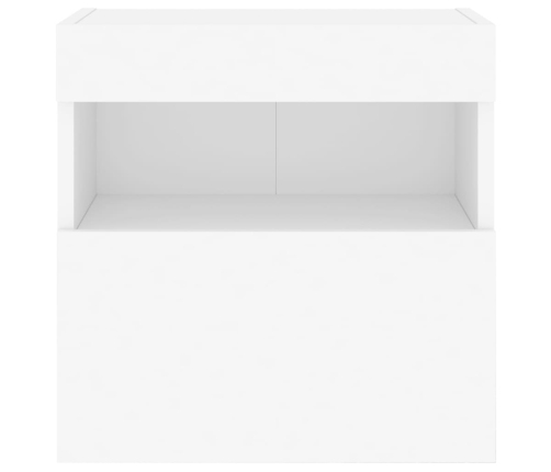 Mueble de TV de pared con luces LED blanco 40x30x40 cm