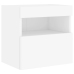 Muebles de TV de pared con luces LED 2 uds blanco 40x30x40 cm