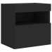 Mueble de TV de pared con luces LED negro 40x30x40 cm