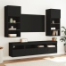 Mueble de TV de pared con luces LED negro 40x30x40 cm