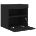 Mueble de TV de pared con luces LED negro 40x30x40 cm