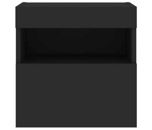 Mueble de TV de pared con luces LED negro 40x30x40 cm