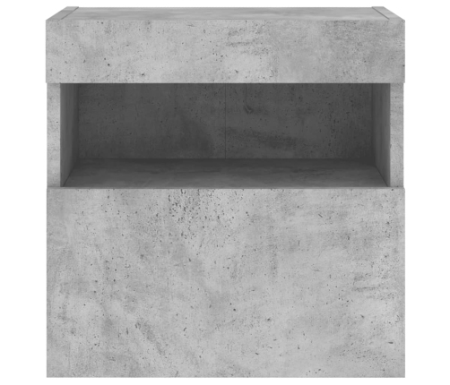 Mueble de TV de pared con luces LED gris hormigón 40x30x40 cm