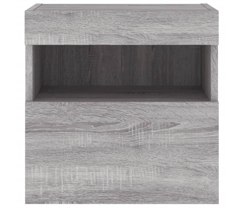 Mueble de TV de pared con luces LED gris Sonoma 40x30x40 cm