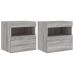 Muebles TV de pared luces LED 2 uds gris Sonoma 40x30x40 cm