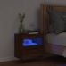 Mueble de TV de pared con luces LED roble marrón 40x30x40 cm