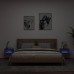 Muebles TV de pared luces LED 2 uds roble marrón 40x30x40 cm