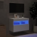 Mueble de TV de pared con luces LED blanco 60x30x40 cm