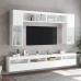 Mueble de TV de pared con luces LED blanco 60x30x40 cm