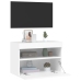 Mueble de TV de pared con luces LED blanco 60x30x40 cm