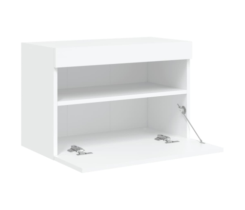 Mueble de TV de pared con luces LED blanco 60x30x40 cm