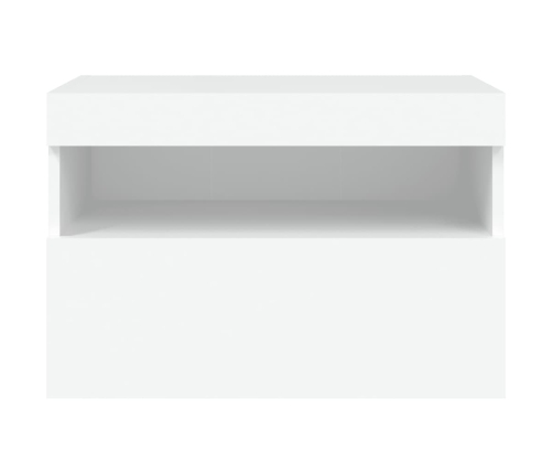 Mueble de TV de pared con luces LED blanco 60x30x40 cm