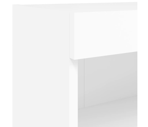 Muebles de TV de pared con luces LED 2 uds blanco 60x30x40 cm