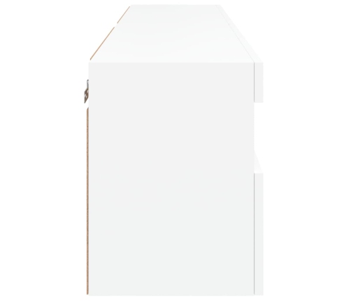 Muebles de TV de pared con luces LED 2 uds blanco 60x30x40 cm