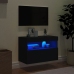 Mueble de TV de pared con luces LED negro 60x30x40 cm